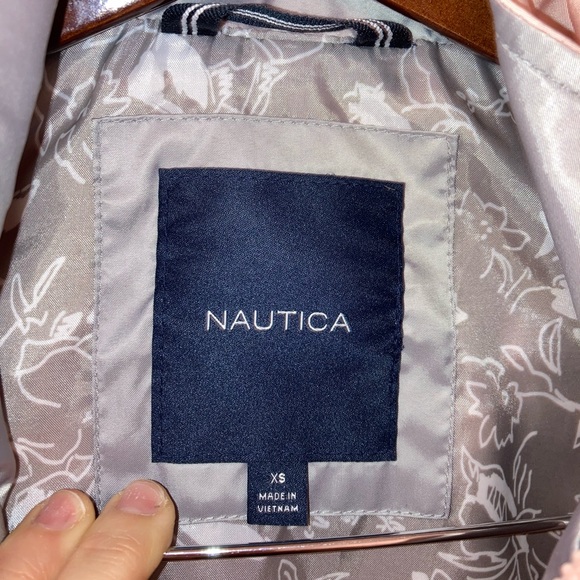 NWT NAUTICA Dusty Rose Hooded Belted Water Resistant Raincoat SZ: X-Small - Picture 2 of 11